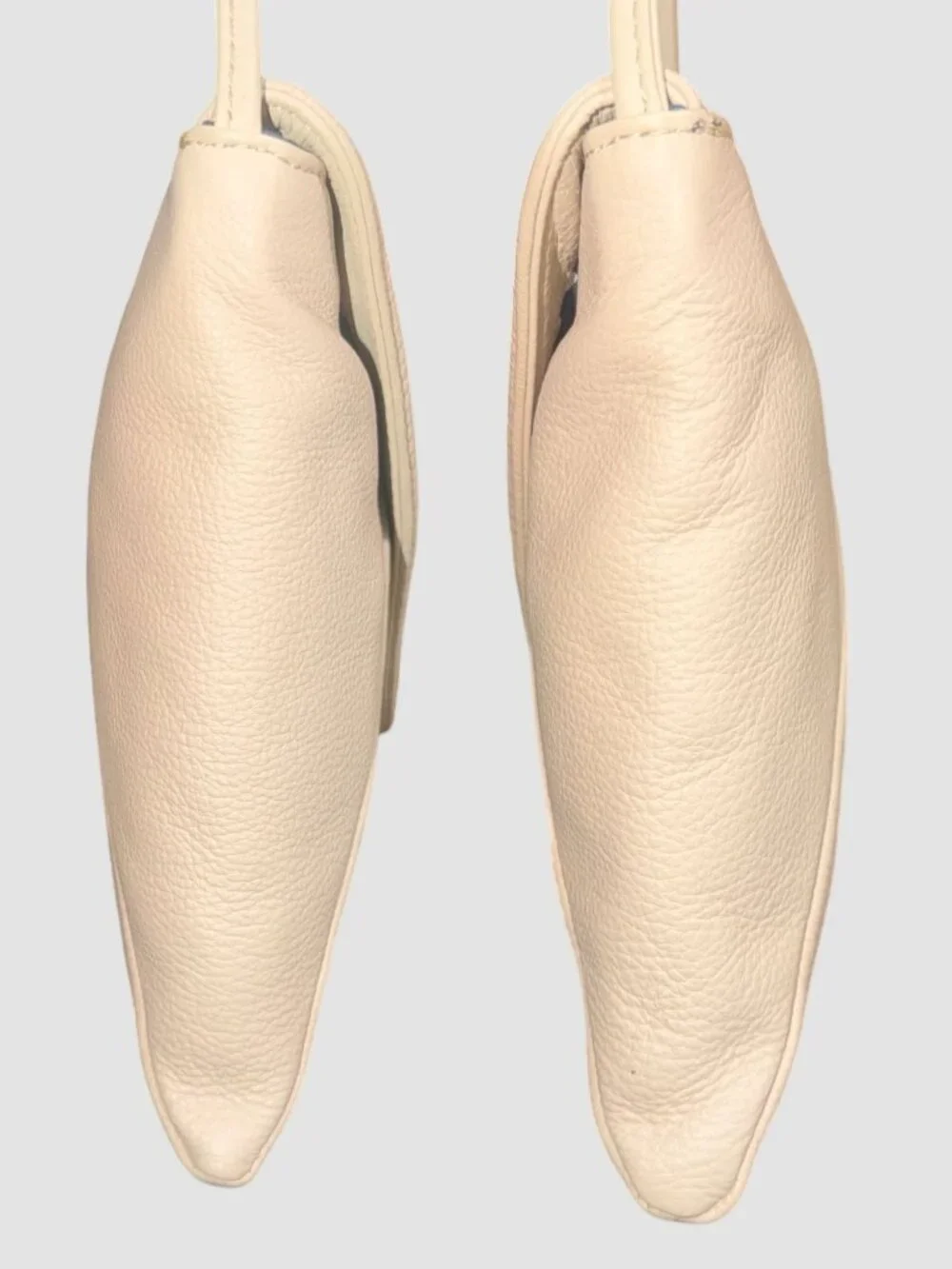 Kate Landry 2-Way Shoulder Bag Beige Pebbled Leather Turn Lock Envelope Clutch - Picture 7 of 11